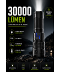 PeakStar PS-1998 Ultra Parlak Su Geçirmez Zoomlu Güçlü 200w 30000 Lümen Şarjlı Bekçi Avcı Kamp El Feneri