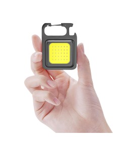 PS-6715 Led Anahtarlıklı Cep Boy Cob Led Metal Kasa Mıknatıslı Şişe Açacağı Usb’li Şarj Edilebilir El Feneri