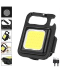 PS-6715 Led Anahtarlıklı Cep Boy Cob Led Metal Kasa Mıknatıslı Şişe Açacağı Usb’li Şarj Edilebilir El Feneri