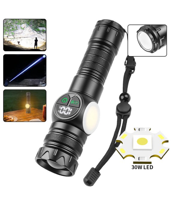 PeakStar PS-8745 Profesyonel Zoomlu 30W Powerbank Mıknatıslı Avcı Kamp Tamirci Feneri