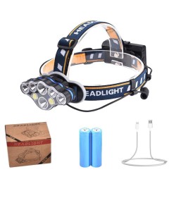 PS-888 Güçlü USB Şarj Edilebilir Profesyonel 8 Modlu 6000 Lümen 8 LED Su Geçirmez Kafa Lambası